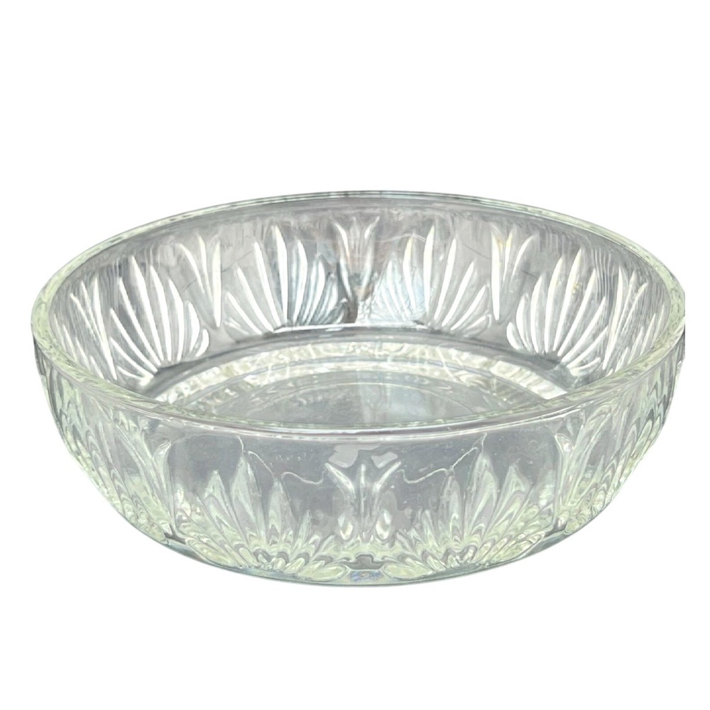Avon Bowl Glass Fan Pattern Vintage 5.5 Inch